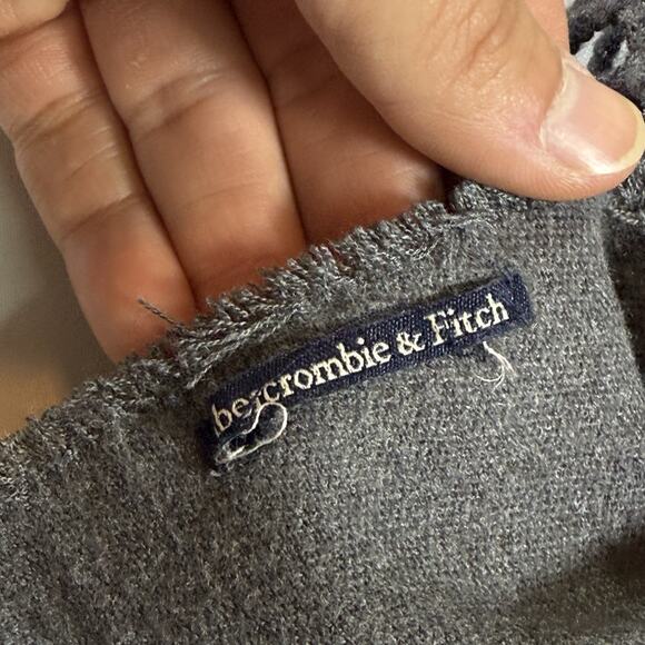 Vintage Abercrombie Blanket Scarf Fringe Preppy Office - Gray OS - Picture 3 of 4